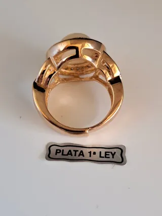 Anillo Plata 925 Perla Madre Ajustable