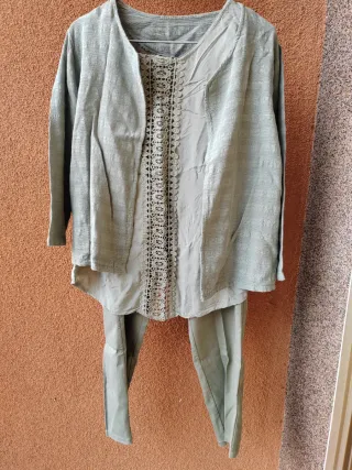 Set 3 pezzi: giacca, top, pantaloni