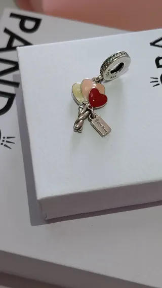 Charm Pandora Globos de Corazón Happy Bday.