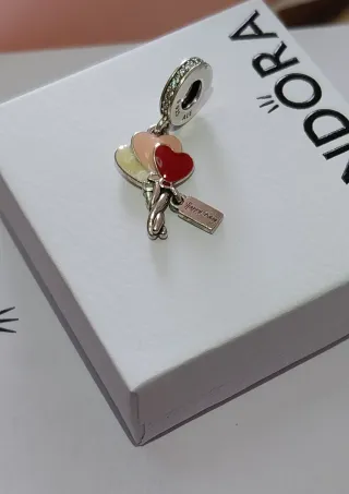 Charm Pandora Globos de Corazón Happy Bday.
