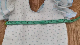 Vestido Flamenca Blanco con Lunares Celestes