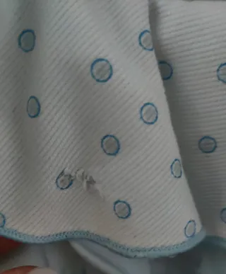 Vestido Flamenca Blanco con Lunares Celestes