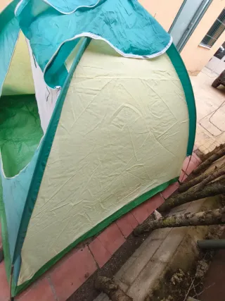 Carpa tienda de campaña gris y verde 180x180x135