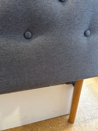 Cabecero de cama tapizado gris