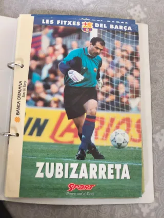 Colección vintage de fichas de jugadores del FCB
