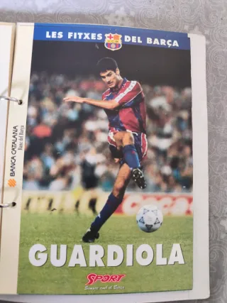 Colección vintage de fichas de jugadores del FCB