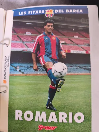 Colección vintage de fichas de jugadores del FCB