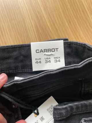 Pull&Bear Pantalón Vaquero Negro Hombre Talla 44