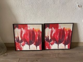 Cuadro de tulipanes rojos