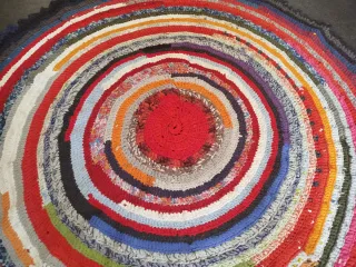 Alfombra  trapillo artesanal redonda multicol