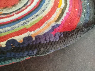 Alfombra  trapillo artesanal redonda multicol