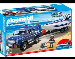 Playmobil City Action 5187 Coche Policía y Barco