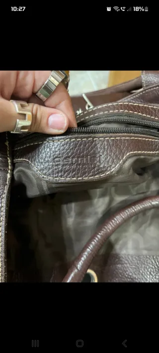 Bolso de piel marrón marca garniel marca española