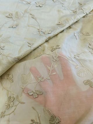 Organza Poliestere Ricamata Floreale