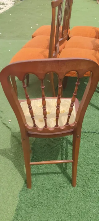 Silla vintage madera y tela