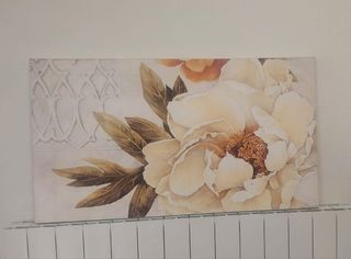 Cuadro Flores Beige/Marrón 90x51cm