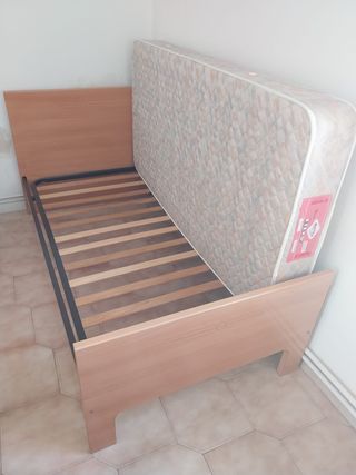 Cama individual 90x180 con colchón
