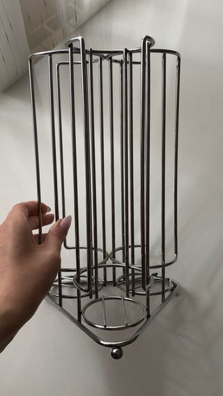 Soporte Cápsulas Café Metal Plateado