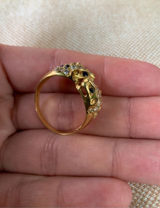 Anillo Oro Dos Leopardos 18K
