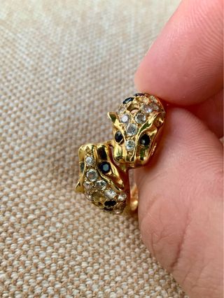 Anillo Oro Dos Leopardos 18K