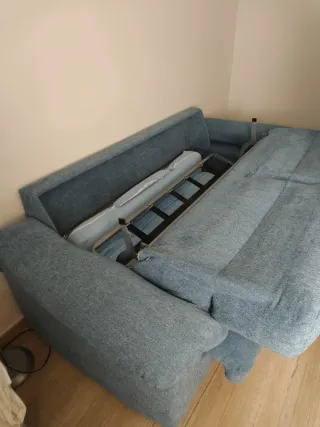 Sofá Cama Gris Azulado Tela