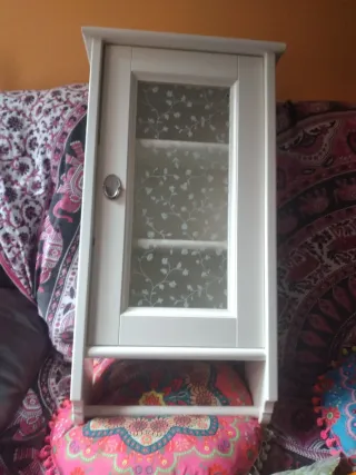 Armario/Especiero Blanco con Puerta de Cristal