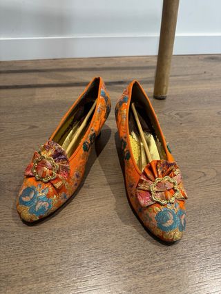 Traje Fallera Verde y Dorado