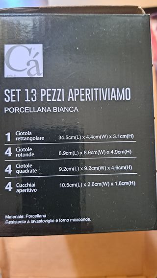 Set 13 Pezzi Aperitiviamo Porcellana Bianca