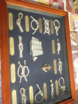 Cuadro Nudos Marineros Madera Antiguo35×25