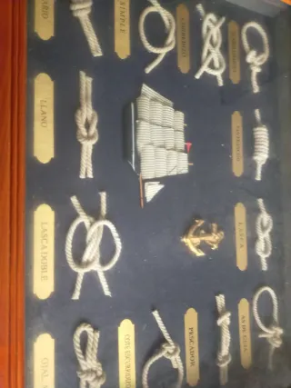 Cuadro Nudos Marineros Madera Antiguo35×25