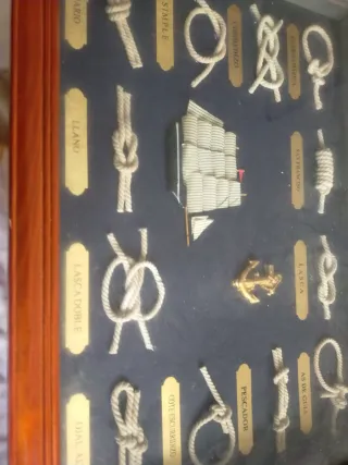 Cuadro Nudos Marineros Madera Antiguo35×25