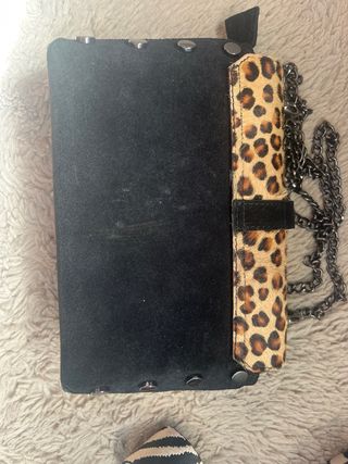 Bolso Leopardo Negro Cadena