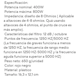Pareja Filtros Crossover 3Vias Cajas Altavoc Hi-FI