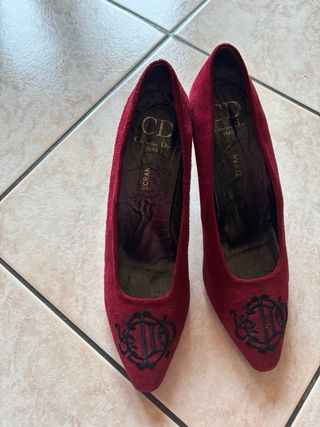Décolleté Christian Dior rosse vintage