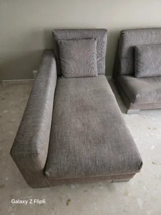 Sofá modular chaise longue tela