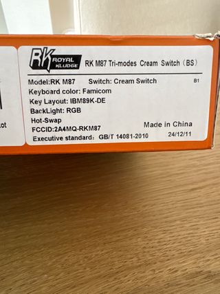 Teclado Mecánico Gaming Royal Kludge RK M87