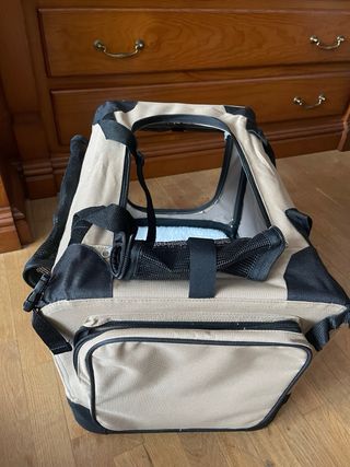 Transportín Plegable Perro/Gato Beige/Negro