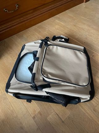Transportín Plegable Perro/Gato Beige/Negro