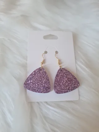 Orecchini glitter triangolari lilla