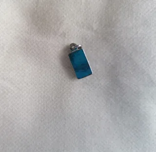 Dije Rectangular Plata con Abulón