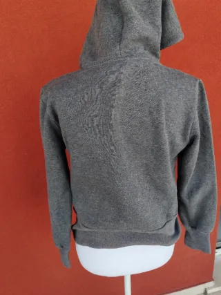 Felpa Adidas Grigia con Logo Rosa Taglia M