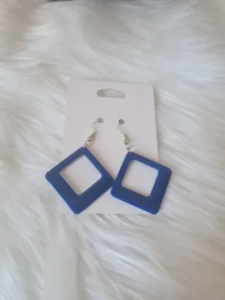 Orecchini blu a rombo