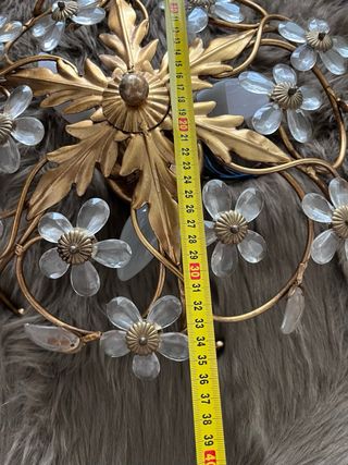 Lámpara Art Decó Flores Doradas