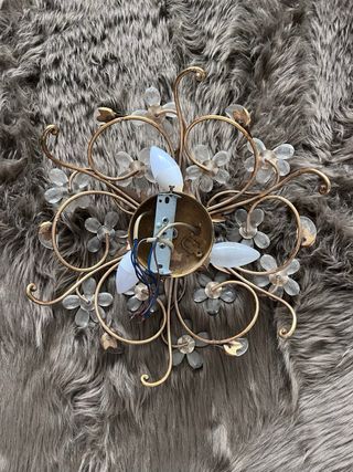 Lámpara Art Decó Flores Doradas