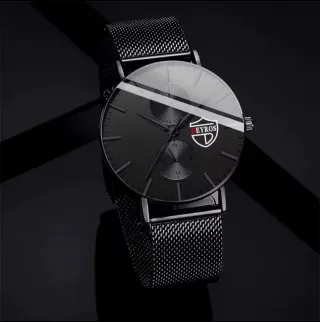 Reloj elegante hombre negro | acero inoxidable |
