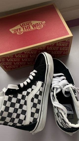 Vans SK8-Hi Checkerboard Negras/Blancas Talla 42