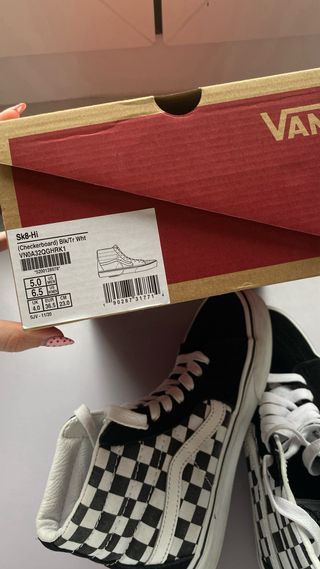 Vans SK8-Hi Checkerboard Negras/Blancas Talla 42