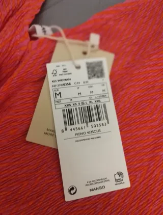 Mono corto Mango naranja y fucsia T.38