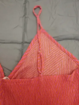 Mono corto Mango naranja y fucsia T.38