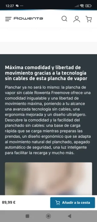 Plancha de vapor Rowenta Freemove DE5010D1